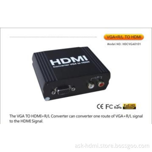 Video with L/R to HDMI Converter